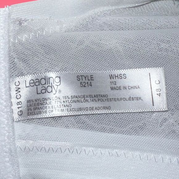 Plus Size White Lace Leading Lady Bra 48C - Picture 5 of 5